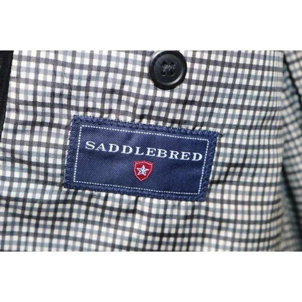 Saddlebred Men's Black Corduroy Blazer-Size 44R-Nice-Two Button-Business
